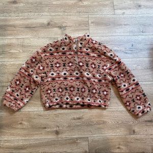 Printed Cropped Sweater